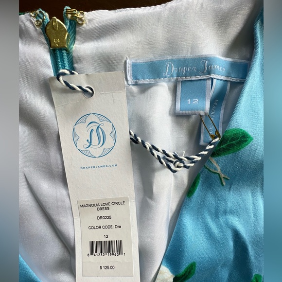 NWT!! Draper James Magnolia Love Circle Dress floral light blue white flower - Picture 8 of 11